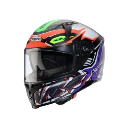 Casco Integrale Caberg Avalon X Gurkha Nero Opaco Arancio Fluo Verde Fluo Viola
