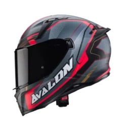 Casco Integrale Caberg Avalon X Optic Nero Opaco Grigio Rosso