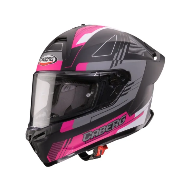 Casco Integrale Caberg Roxter Colt Nero Opaco Fucsia Bianco