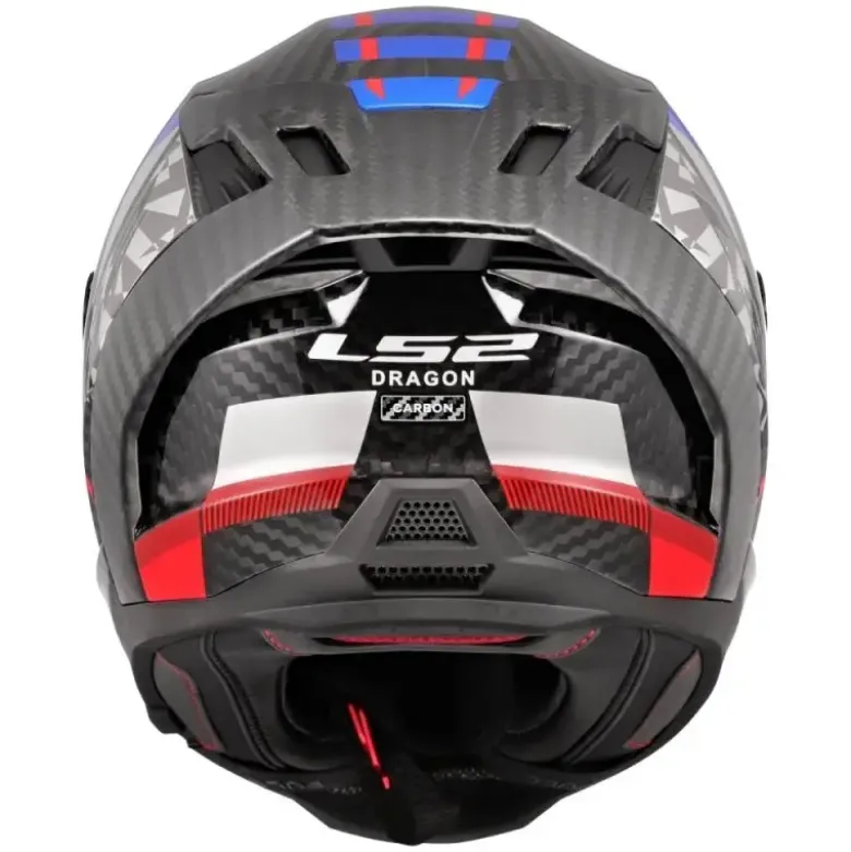 Casco Integrale Carbonio LS2 FF807 Dragon Trax Blu Rosso