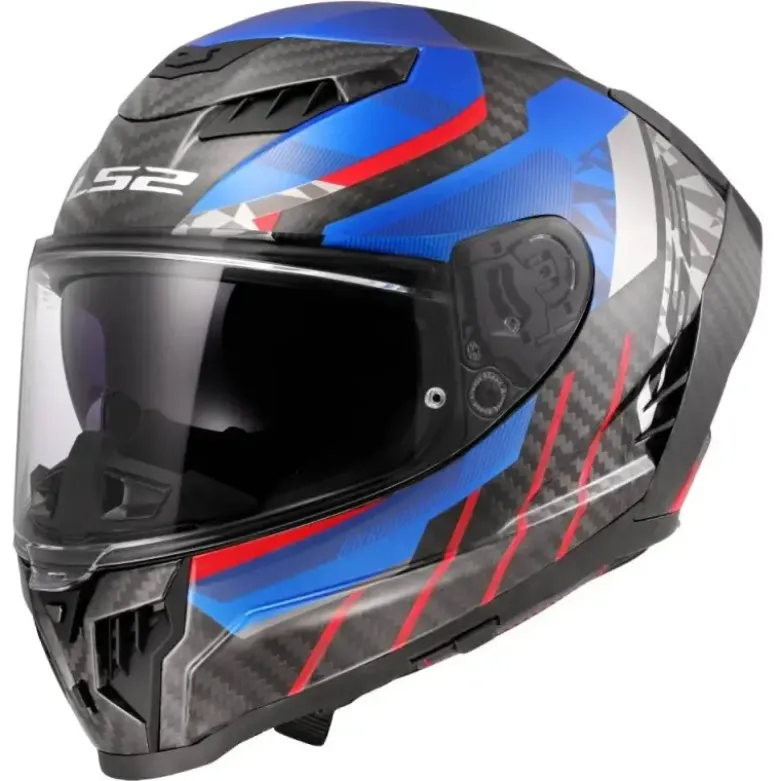 Casco Integrale Carbonio LS2 FF807 Dragon Trax Blu Rosso
