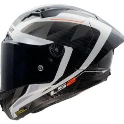 Casco Integrale Carbonio LS2 FF805 Thunder C Gp Aero Raute Bianco Grigio