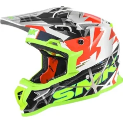 Casco Integrale Cross SMK ALLTERRA FULMINE MX Bianco Giallo