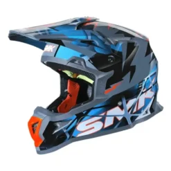Casco Integrale Cross SMK ALLTERRA FULMINE MX Blu Grigio