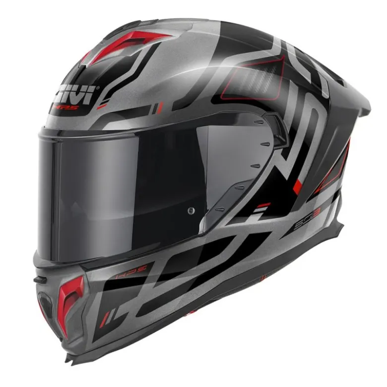 Casco Integrale Givi 50.3 Quasar Titanio Rosso Nero Lucido