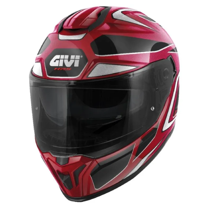 Casco Integrale Givi 55.1 Zephir Borderaux Nero Silver Rosso
