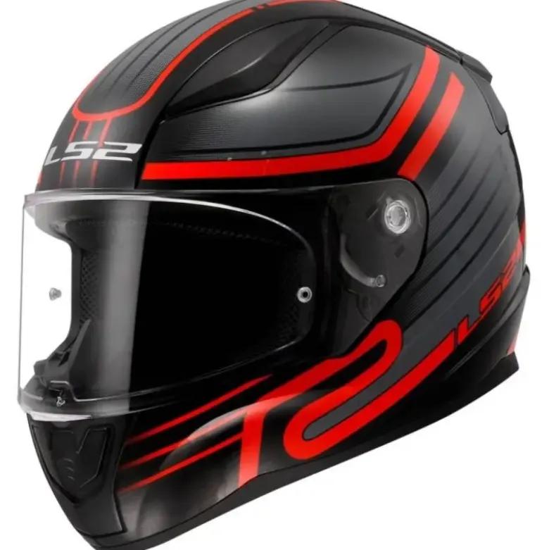 Casco Integrale Ls2 FF353 Rapid II Circuit Nero Rosso Lucido
