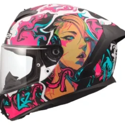 Casco Integrale Ls2 FF820 Rapid III Cyberg Viola Cyan Opaco