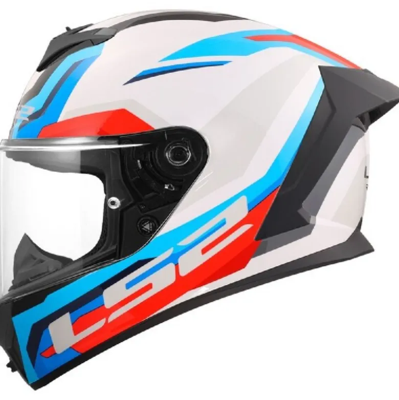Casco Integrale Ls2 FF820 Rapid III Hyper Bianco Blu Rosso Lucido