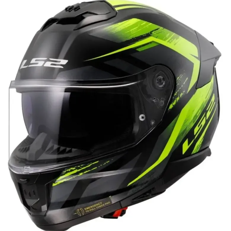 Casco Integrale Ls2 FF808 Stream II Fury Nero H-V Giallo