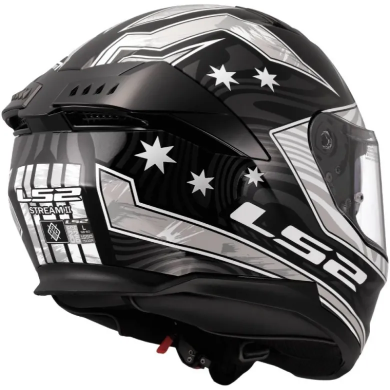 Casco Integrale Ls2 FF808 Stream II Galdam Nero Bianco
