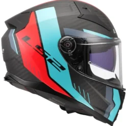 Casco Integrale Ls2 FF811 Vector II Carbon Grid Rosso Cyan