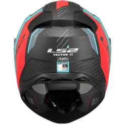 Casco Integrale Ls2 FF811 Vector II Carbon Grid Rosso Cyan