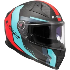 Casco Integrale Ls2 FF811 Vector II Carbon Grid Rosso Cyan