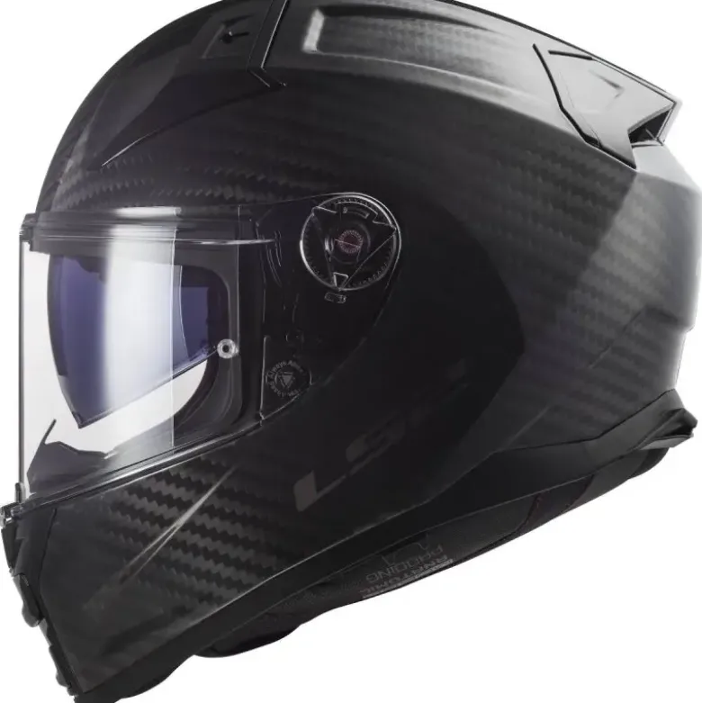 Casco Integrale Ls2 FF811 Vector II Carbon Solid Nero Lucido