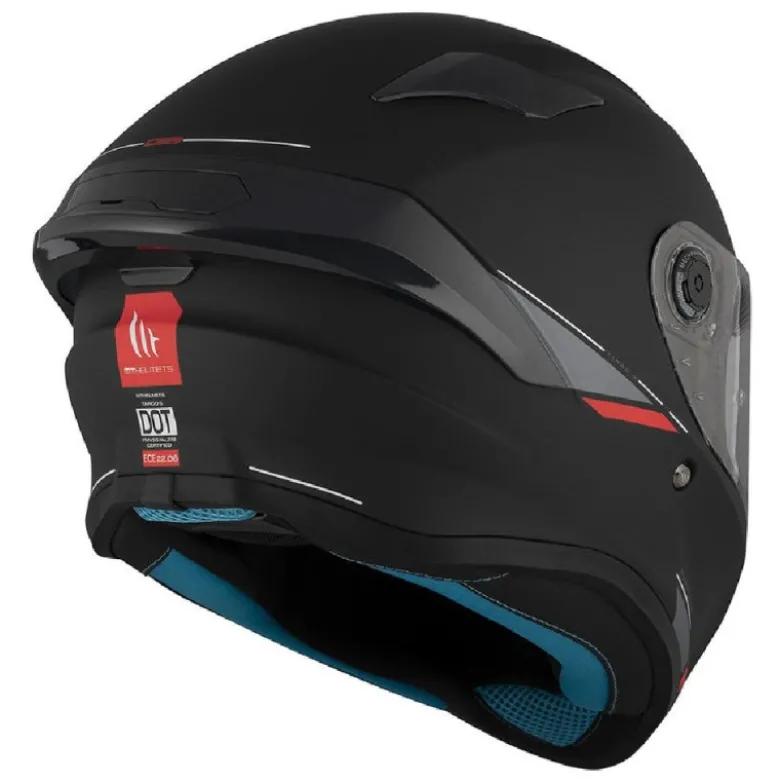 Casco Integrale Mt Helmets Ff106B Targo S Solid A1 Nero Opaco