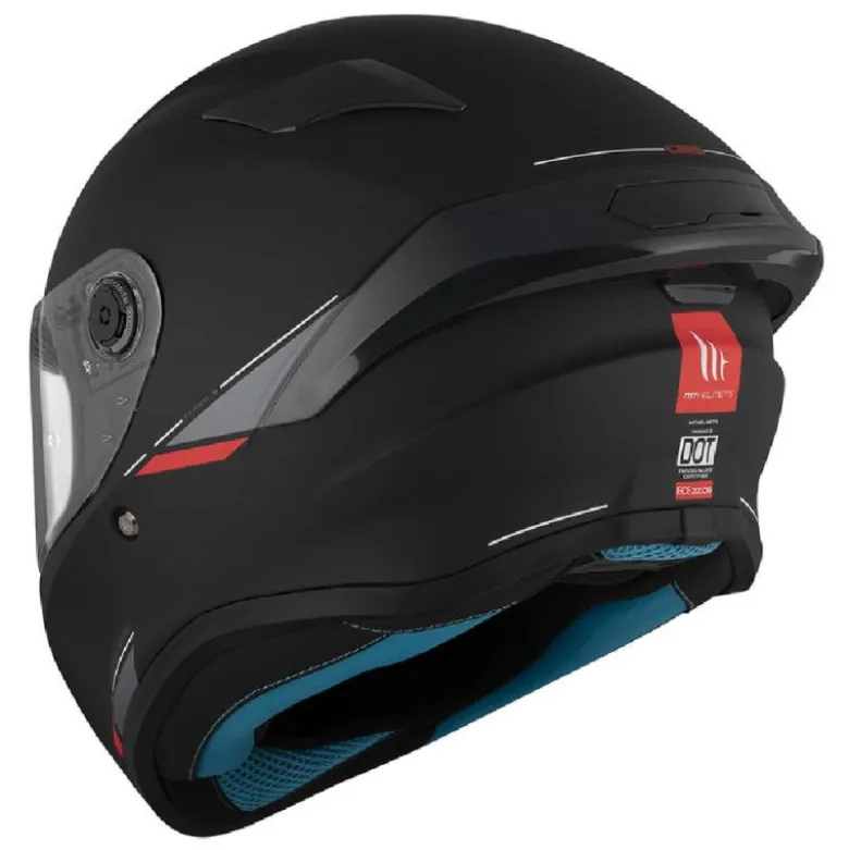 Casco Integrale Mt Helmets Ff106B Targo S Solid A1 Nero Opaco