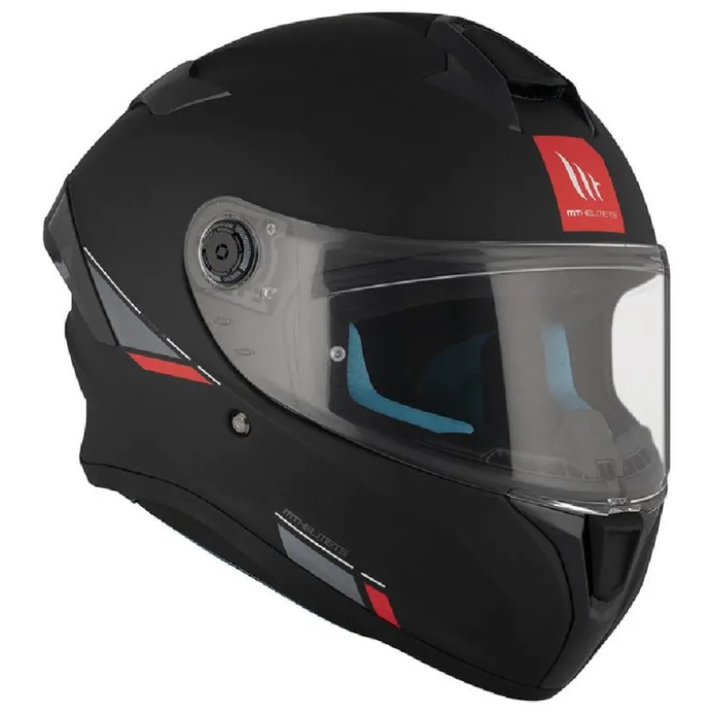 Casco Integrale Mt Helmets Ff106B Targo S Solid A1 Nero Opaco