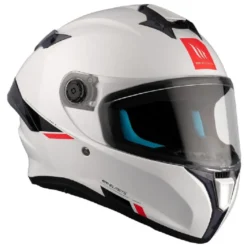 Casco Integrale Mt Helmets  Ff106B Targo S Solid Perla A0 Lucido Bianco