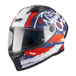 Casco Integrale Mt Helmets Ff126 Stinger 2 C17 Rocket Blu Bianco Opaco