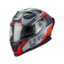 Casco Integrale Mt Helmets Ff128Sv Braker Sv C5 Cockpit Grigio Nero Rosso Lucido