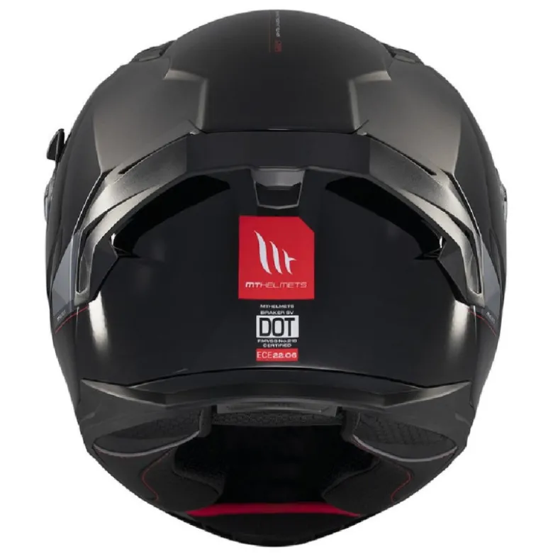 Casco Integrale Mt Helmets Ff128Sv Braker Sv Solid A1 Lucido Nero