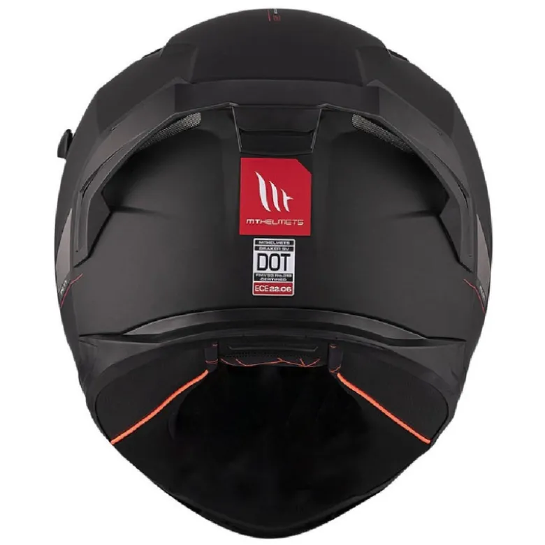 Casco Integrale Mt Helmets Ff128Sv Braker Sv Solid A1 Opaco Nero Opaco