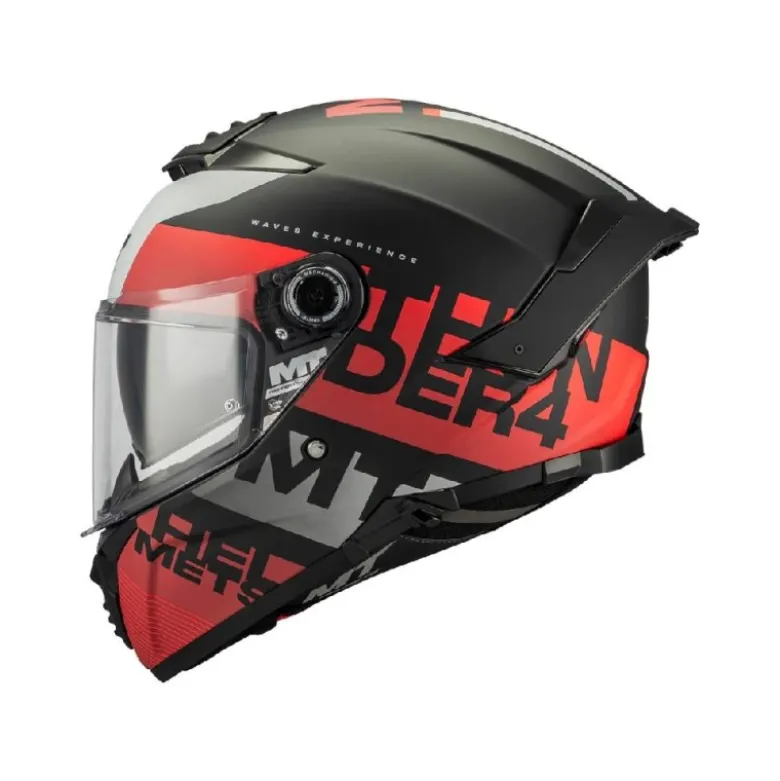 Casco Integrale Mt Helmets Ff118Sv Thunder 4 B5 Sv Waves Rosso Opaco