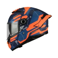 Casco Integrale Mt Helmets Ff118Sv Thunder 4 C24 Sv Lumex Blu Arancione Opaco