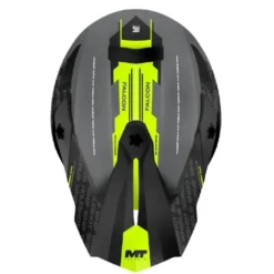 Casco Integrale Mt Helmets Mx802B Falcon S C2 Ruler Grigio Giallo Fluo Opaco