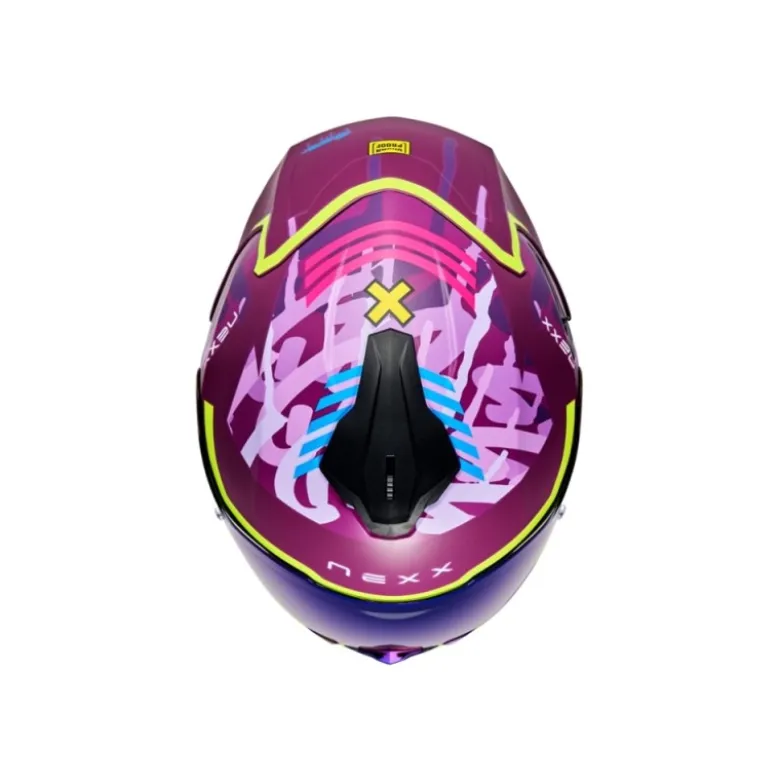 Casco integrale Nexx Y.100R Urbangram Aubergine Neon Opaco
