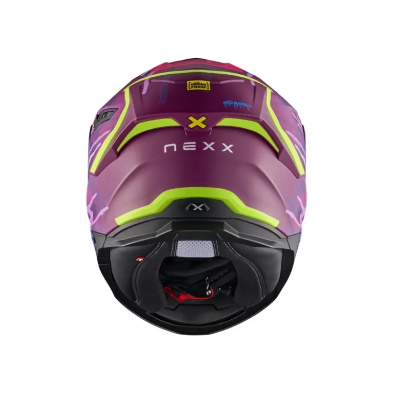 Casco integrale Nexx Y.100R Urbangram Aubergine Neon Opaco