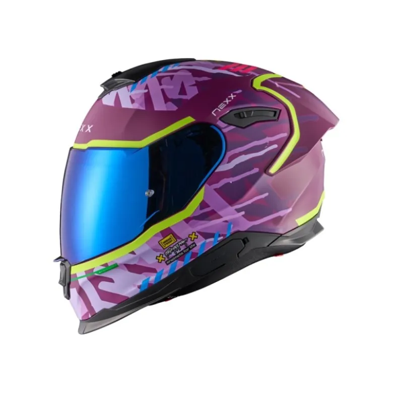 Casco integrale Nexx Y.100R Urbangram Aubergine Neon Opaco