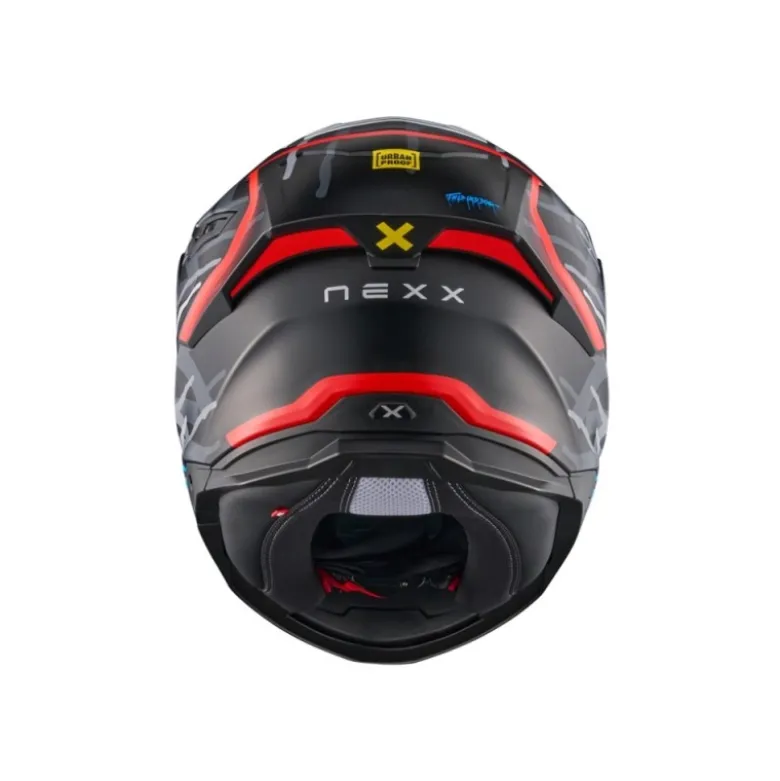Casco integrale Nexx Y.100R Urbangram Nero Rosso Opaco