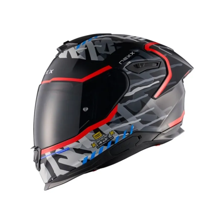 Casco integrale Nexx Y.100R Urbangram Nero Rosso Opaco