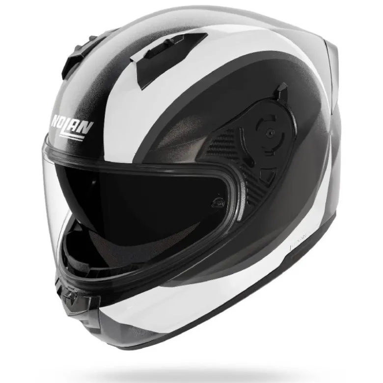 Casco Integrale Nolan N60-6 Bifase 350 Nero Bianco Lucido