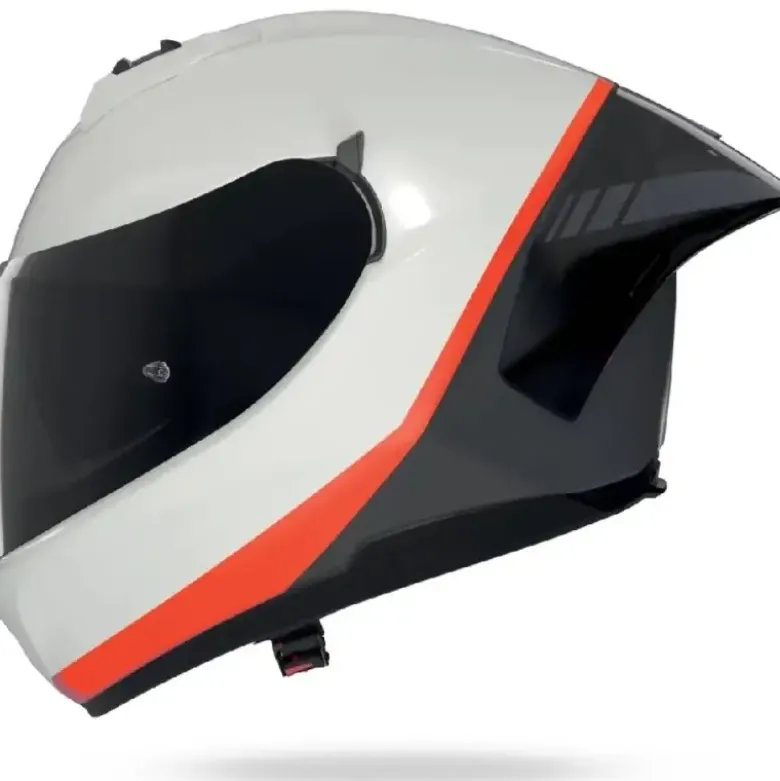 Casco Integrale Nolan N60-6 Sport Verniciatura Speciale 347 Bianco Perla Nero Arancione