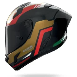 Casco Integrale Nolan X-804 RS Piega 367 Carbonio Oro Rosso Verde Metallo Lucido