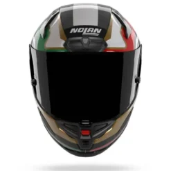 Casco Integrale Nolan X-804 RS Piega 367 Carbonio Oro Rosso Verde Metallo Lucido