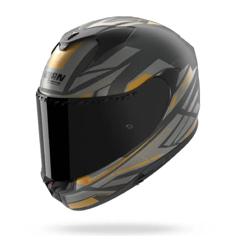 Casco Integrale Nolan X-904 Ultra Carbon Calibro Rombo 350 Carbonio Antracite Oro Opaco