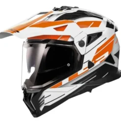 Casco Integrale On-Off Touring Ls2 MX702 Pioneer II Namib Bianco Arancio Lucido