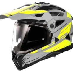 Casco Integrale On-Off Touring Ls2 MX702 Pioneer II Namib Grigio Opaco H-V Giallo
