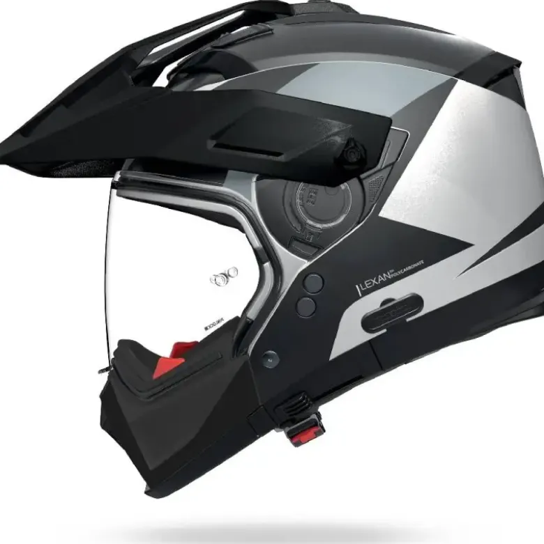Casco Integrale On-Off Tourning Nolan N70-2 X 06 Turbine 349 Bianco Nero Grigio Lucido
