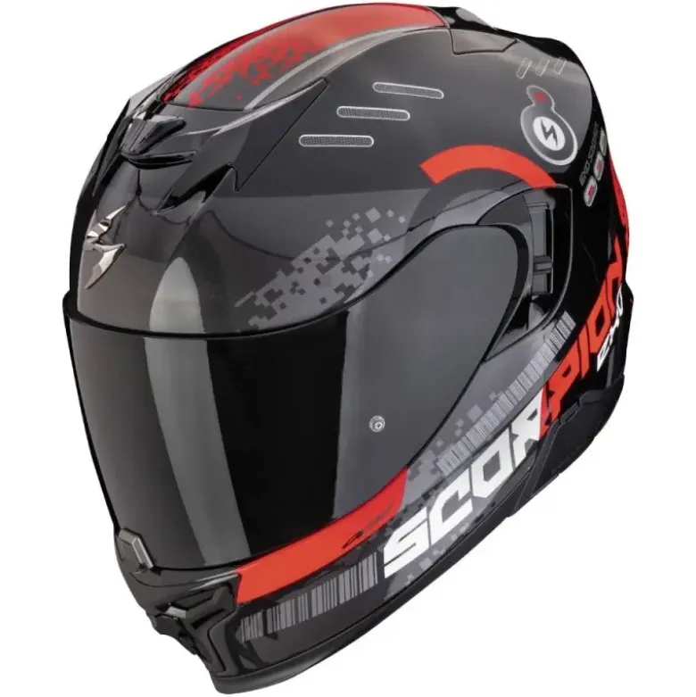 Casco Integrale Scorpion Exo-520 Evo Air Titan Nero Metal Rosso