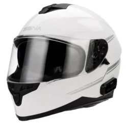 Casco Integrale Sena Con Bluetooth Integrato Outride Bianco Lucido
