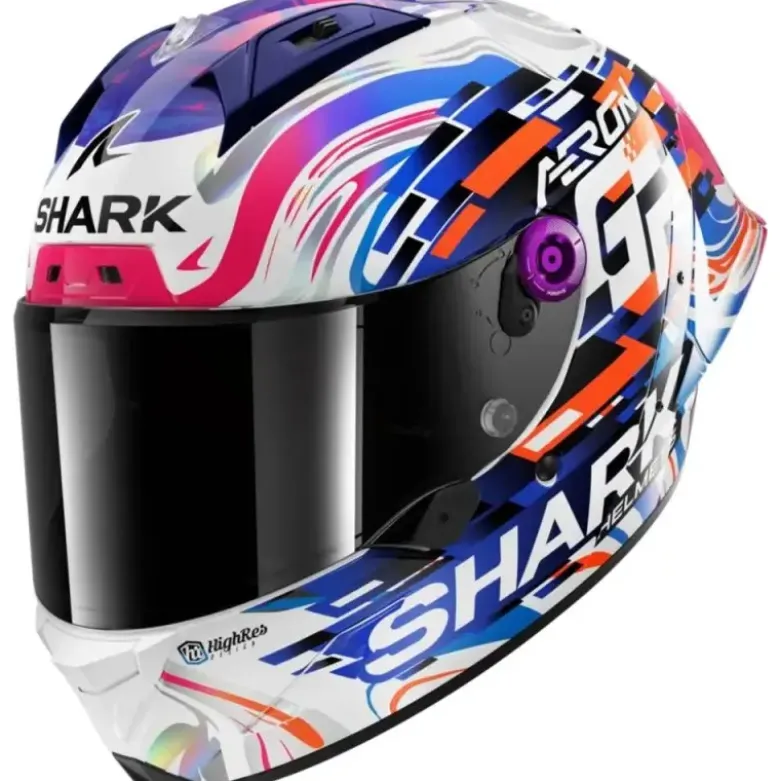 Casco Integrale Shark Aeron-Gp Carbon Replica Zarco Gp De France Viola Blu