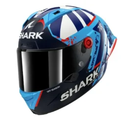 Casco Integrale Shark Aeron-Gp Fim Racing -1 Replica Raul Fernandez Blu Bianco Lucido