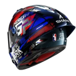 Casco Integrale Shark Aeron-Gp Fim Racing -1 Replica Zarco Victory 2025 Carbon Blu Cromato Lucido