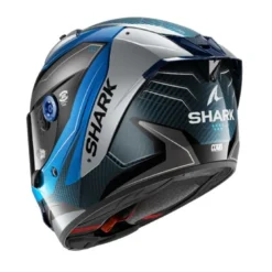 Casco Integrale Shark Aeron Mekarium Carbon Blu Silver Lucido