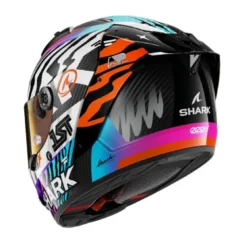 Casco Integrale Shark Aeron Speed-Fancy Carbon Bianco Arancione Lucido